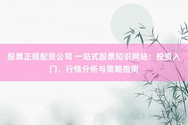 股票正规配资公司 一站式股票知识网站：投资入门、行情分析与策略指南