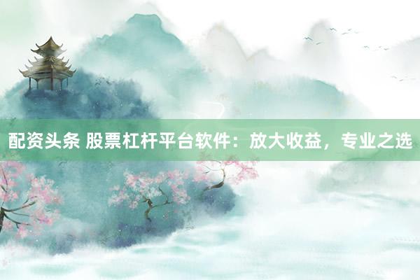 配资头条 股票杠杆平台软件：放大收益，专业之选