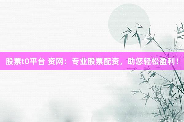 股票t0平台 资网：专业股票配资，助您轻松盈利！
