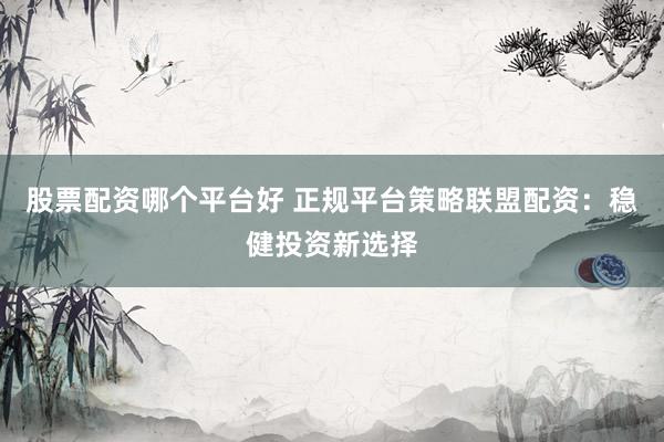 股票配资哪个平台好 正规平台策略联盟配资：稳健投资新选择