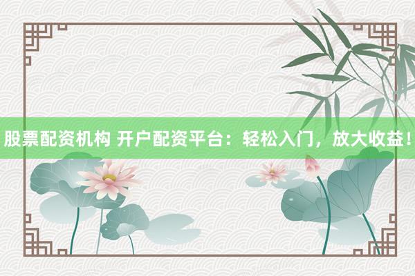 股票配资机构 开户配资平台：轻松入门，放大收益！