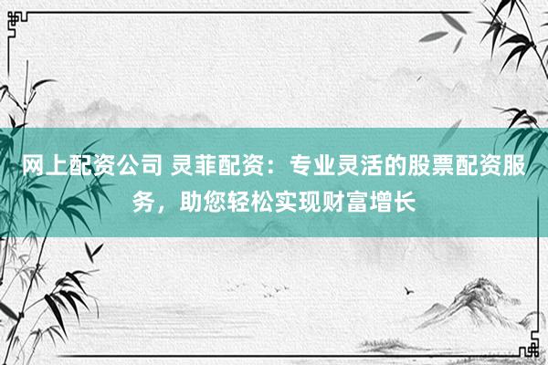 网上配资公司 灵菲配资：专业灵活的股票配资服务，助您轻松实现财富增长