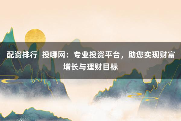 配资排行  投哪网：专业投资平台，助您实现财富增长与理财目标