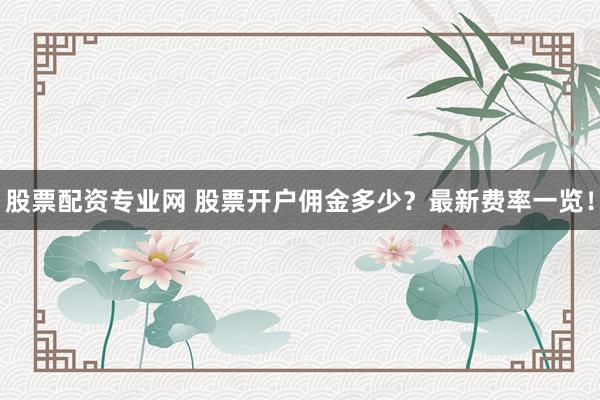 股票配资专业网 股票开户佣金多少？最新费率一览！