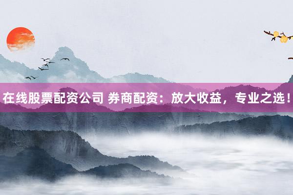 在线股票配资公司 券商配资：放大收益，专业之选！