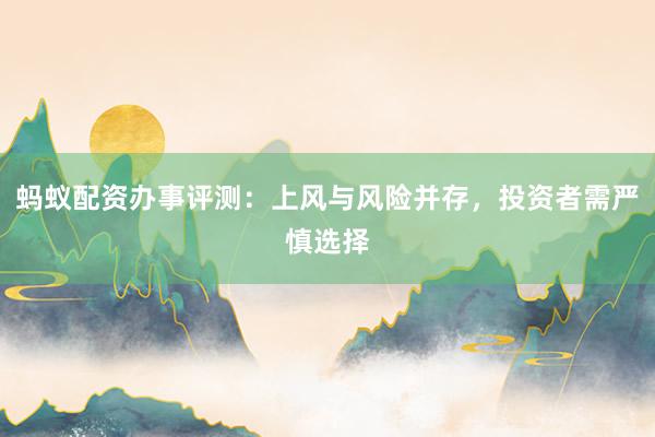 蚂蚁配资办事评测：上风与风险并存，投资者需严慎选择