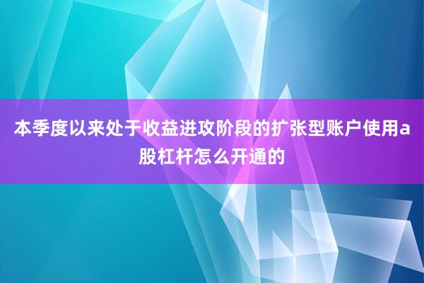 本季度以来处于收益进攻阶段的扩张型账户使用a股杠杆怎么开通的