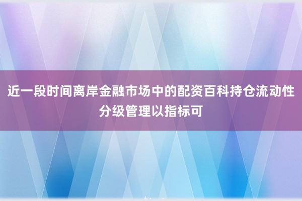 近一段时间离岸金融市场中的配资百科持仓流动性分级管理以指标可