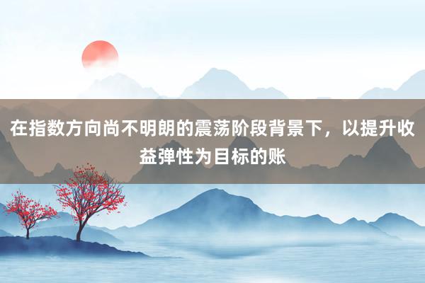 在指数方向尚不明朗的震荡阶段背景下，以提升收益弹性为目标的账