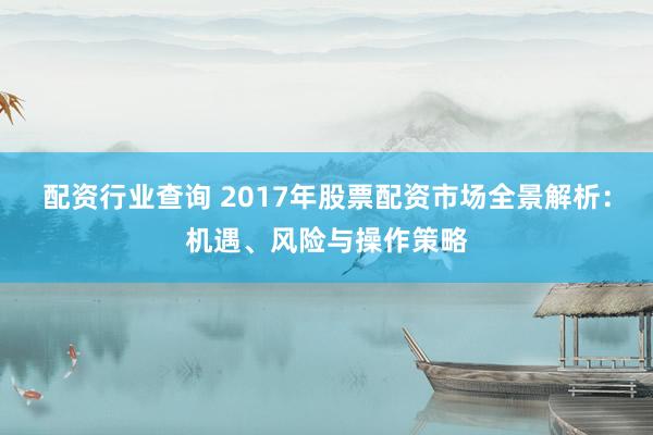 配资行业查询 2017年股票配资市场全景解析：机遇、风险与操作策略