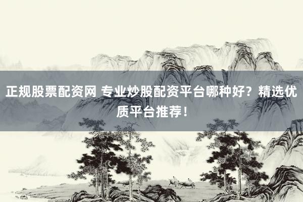 正规股票配资网 专业炒股配资平台哪种好?精选优质平台推荐!